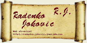 Radenko Joković vizit kartica